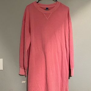 Pink sweatshirt dress
